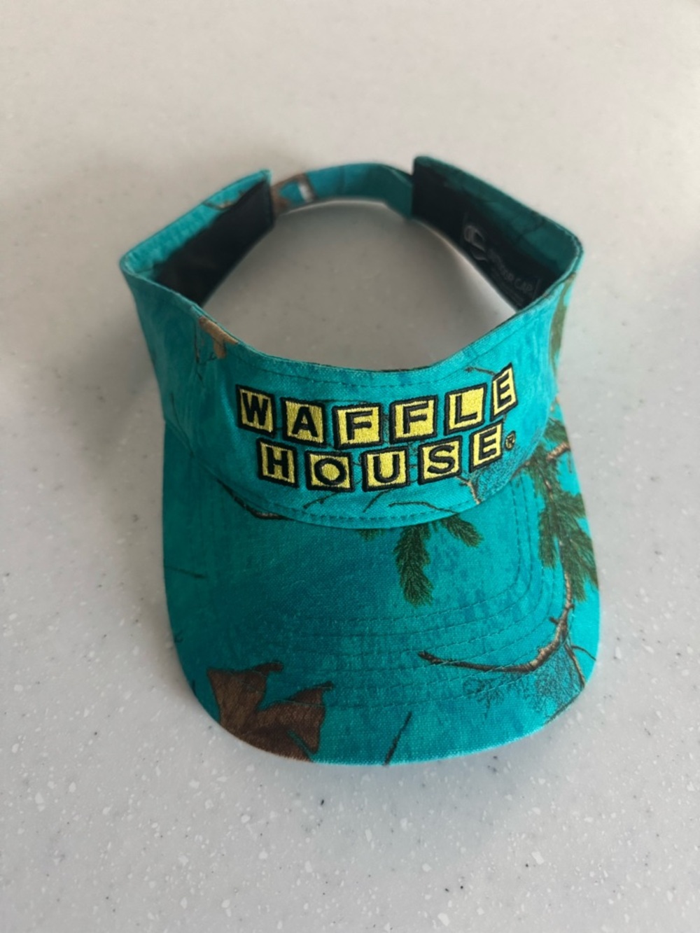 Waffle House Turquoise Camo Visor